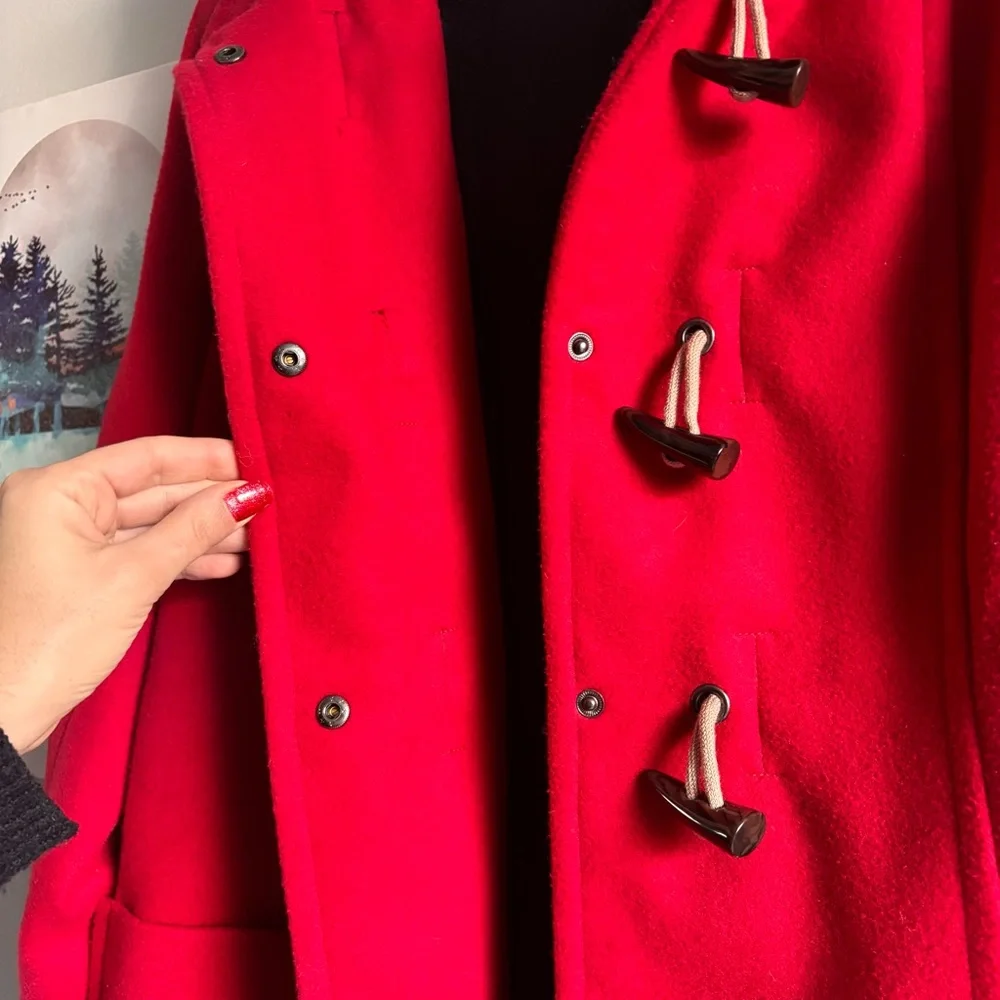 Jessica Red Duffle Coat Medium - Picture 5 of 8
